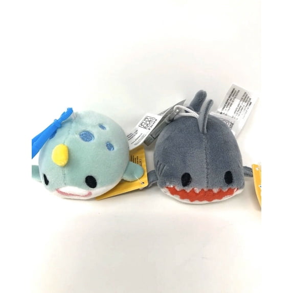 Set of 2 Fiesta Toys Lil Huggy Stan Shark and Lyssa Narwhal Keychains 3.5”