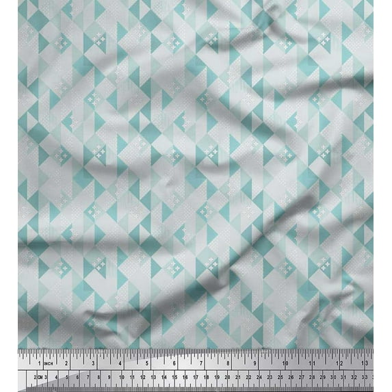 Soimoi Satin Silk Fabric Dot & Check Geometric Fabric Prints by Yard 42 Inch Wide