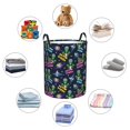 thumbnail image 4 of Daiia Monster Pizza Pattern Round Laundry Basket with Handles Thickened Waterproof Circular hamper,Dirty Clothes Storage Basket for Bedroom,Bathroom,College Dorm-Small, 4 of 6
