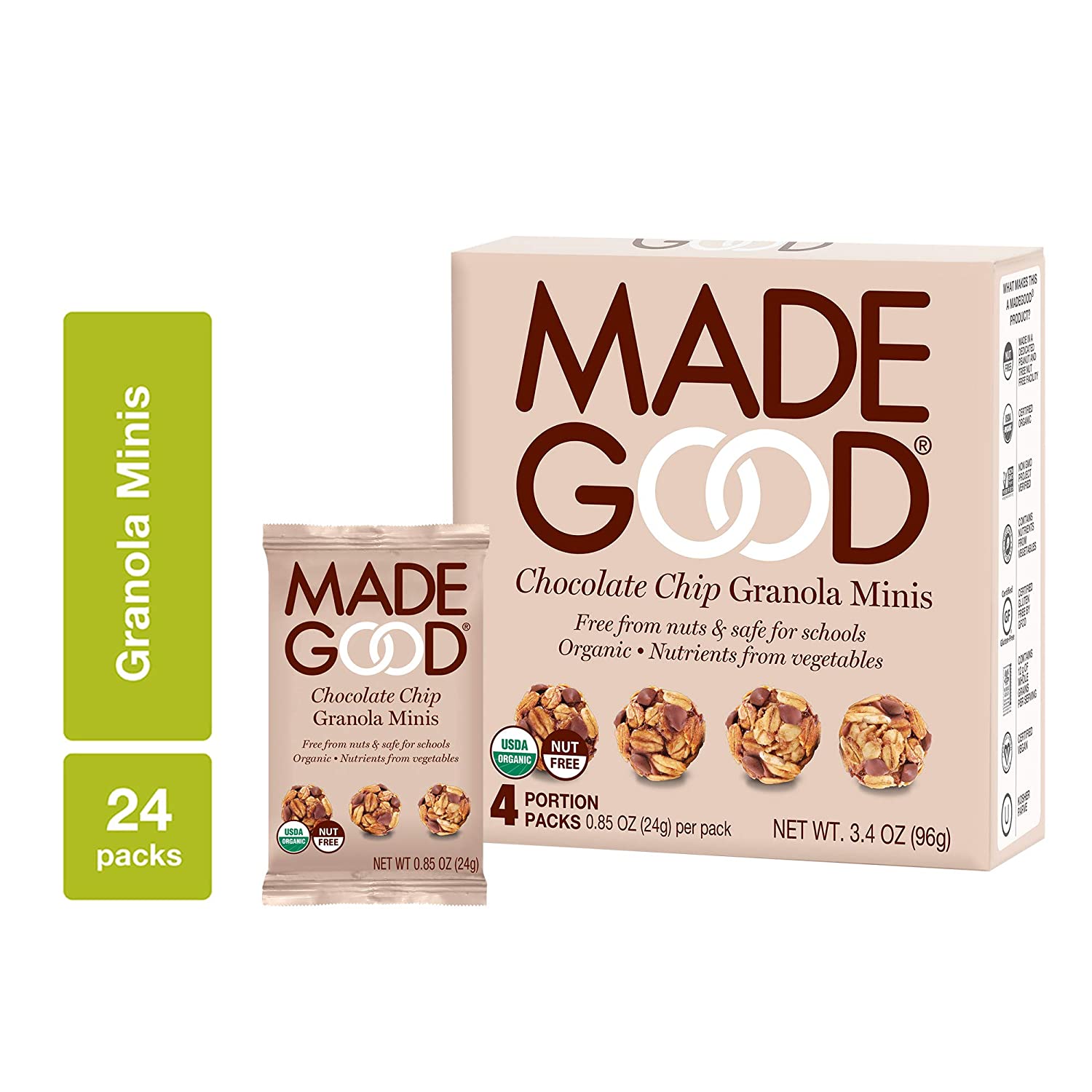Made Good Granola Minis Chocolate Chip, 24 Gram, (Pack of 6)