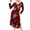 Floral Red, variant on Avidlove Womens Long Sleeve Nightgown V Neck Nightshirts Sleepwear with Pockets