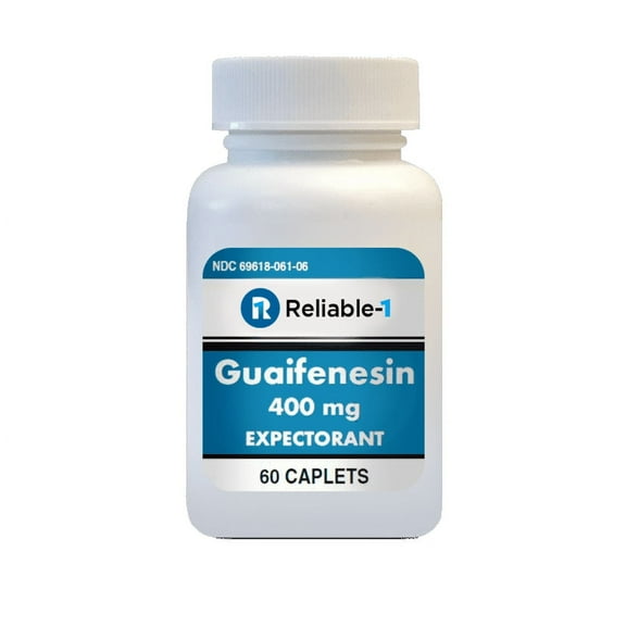 Reliable-1 Guaifenesin 400mg Cough Expectorant Caplets for Mucus Relief, 60 Count