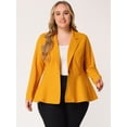 thumbnail image 3 of Blazer de talgrande pamujer con solacon muescas, dobladillo con volantes y péplum, paNavidad Nranclaro 5X, 3 of 5