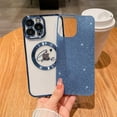 thumbnail image 3 of Compatible with iPhone 11 Pro Max Magnetic Glitter Case-6.5 Inch, Luxury Love Heart Pattern Plating Bling Clear Case, Compatible with MagSafe for Women Girls Shockproof Back Cover-Blue, 3 of 11