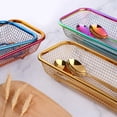 thumbnail image 3 of Stainless Steel Utensil Drying Rack/Chopsticks/Spoon/Fork/Knife Drainer Basket Set of 2 Flatware Storage Drainer Silverware Cutlery Basket Flatware Organizers-Rainbow Color, 3 of 8