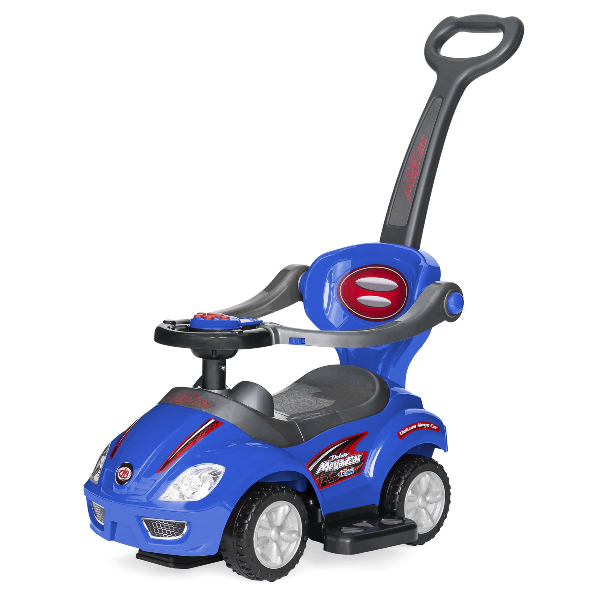 Kids Gift Walker Ride On Push Along Baby CAR 3in1 Handle Interactive Steer Wheel 