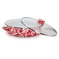 thumbnail image 2 of Red Swirl Pattern 5 qt Saute Pan Golden Rabbit Enamelware, 2 of 4