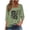 A04 Army Green, variant on Women's Square Neck T Shirts 3/4 Sleeve Sunset Palm Tree Graphic Tops Casual Relaxed Fit Vintage Beach Vacation Tees Hawaiian Style Summer Blouses