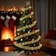 thumbnail image 1 of 7.5-Foot Colorful Striped Christmas Tree Garland with Wool-Like Texture for Indoor Holiday Decor, 1 of 6