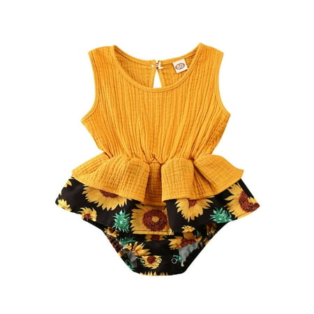 

Wayren USA Summer Baby Girl Infant Ruffle Skirt Romper Jumpsuit Bodysuit Outfits Clothes