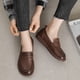 thumbnail image 4 of Zapatos de moda 2022 para mujer, estilo inglés, mocasines de oficina para mujer, zapatos casuales suaves de cuero genuino sólido simple, zapatos planos para mujer verdes, 4 of 5