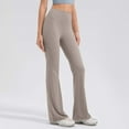 thumbnail image 5 of Pincandy Women's Solid Color High Waist Elastic Waist Yoga Pants, Flared Hem, Casual & Fitness Activities, 5 of 5