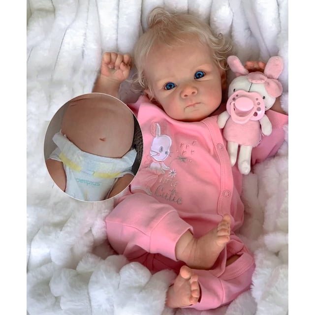 Muñeca Reborn Zero Pam de silicona para todo el cuerpo, 45 cm, con accesorios