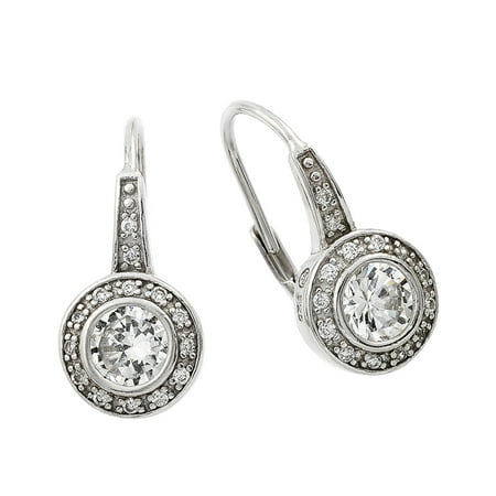 Sea Of Diamonds Sterling Silver Cubic Zirconia Dangle Earrings Sterling Silver Cubic Zirconia Dangle Earrings