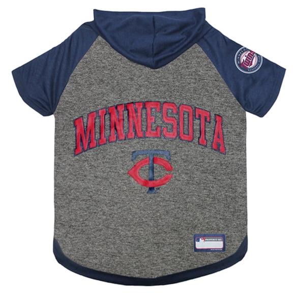 Pets First MLB Minnesota Twins Hoodie Tee Shirt for Dogs and Cats, Warm and Comfort - Medium