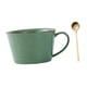 thumbnail image 5 of Taza de cerámica con forma de coco para leche y cuchara, ideal para adultos y niños. Verde, 5 of 9