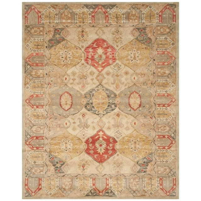 Safavieh Antiquities Collection AT830A Handmade Traditional Oriental Beige and Multi Wool Area Rug (6' x 9')