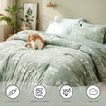 thumbnail image 5 of U by Bedsure Queen Comforter Set - 7 Pieces Sage Green Floral Bedding Sets Queen Bed in a Bag with Reversible Botanical Flowers Comforter, Sheets, Pillowcases & Shams (Queen, Sage Green), 5 of 7