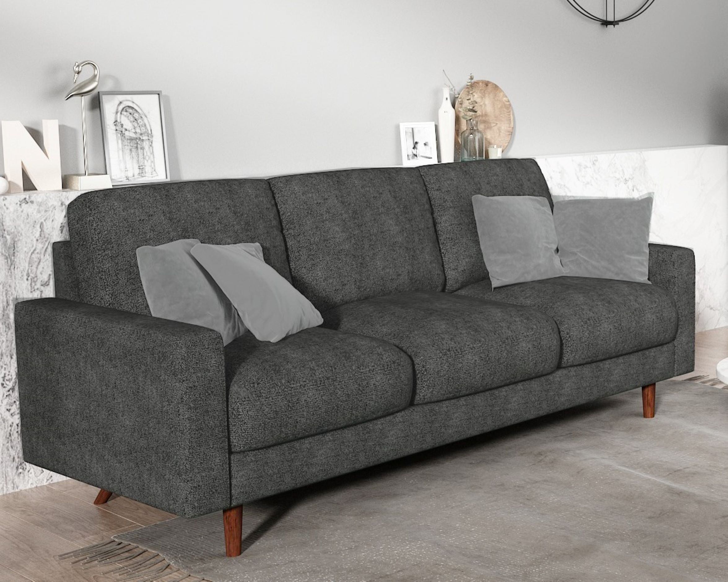 Uspridefurniture Craigmont 2Pcs Standard Living Room Set,Gray Velvet