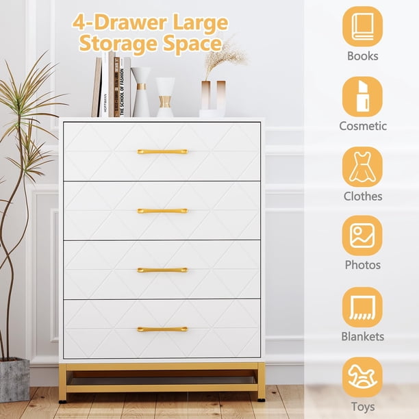 Cómoda para dormitorio con 4 cajón cómoda