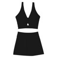 thumbnail image 4 of MSJUHEG Ruffle Cutout Swimdress,Bathing Suit with Skirt,Plus Size Swim Dress,Swim Dress,Skirted Swimsuits for Women,Swimsuits for Women with Skirt,Tie Knot Skirt Bathing Suit Black XL, 4 of 4