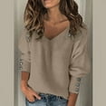 thumbnail image 2 of Fashion Women's Pullover Sweater - Elegant Soft Knitted Casual Top with Bow and Solid Buttons for Stylish Comfort, 2 of 7