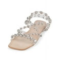 thumbnail image 2 of Jeffrey Campbell Calath Women Embellished Flat Sandals Clear Nude Pearl Sandals (Clear, 7), 2 of 4
