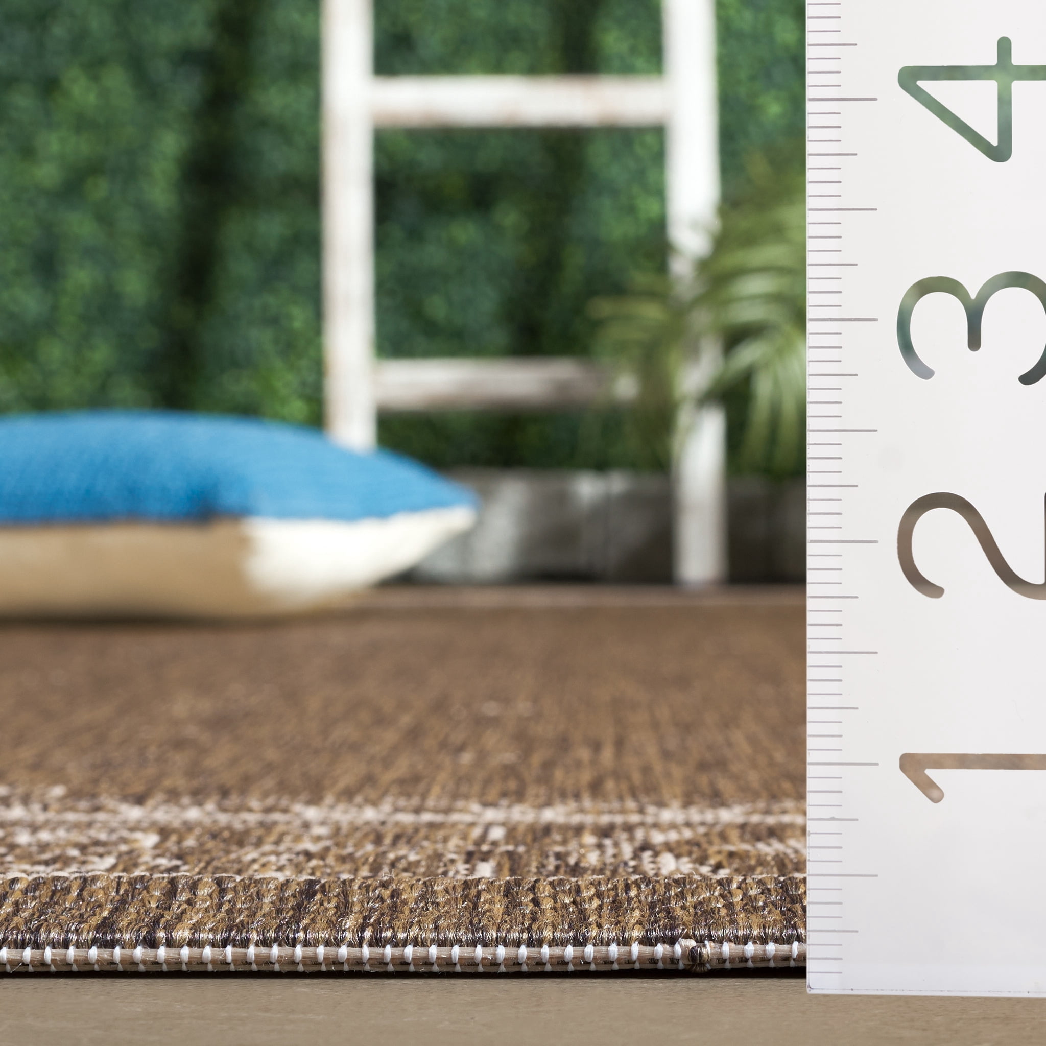 Safavieh Courtyard Derek Oriental Indoor/Outdoor Area Rug, Brown/Natural, 6'7" x 6'7" Square