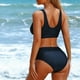 thumbnail image 5 of Traje de baño para mujer, bikini de tirantes sin espalda de color liso para mujer, trajes de baño para mujer, conjuntos de bikini para mujer, trajes de baño de bikini para mujer, 5 of 7