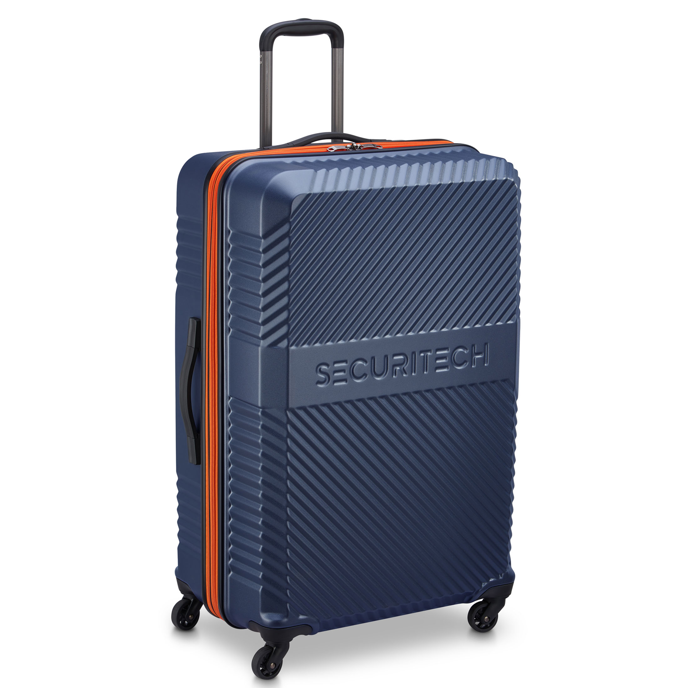 Securitech by Delsey, Patrol 31" Large Checked Hard Side Spinner Luggage with Divider Pockets, Blue