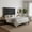 Black, variant on Taran Designs Gianna Floral Carved Solid Wood Queen Bed in Gray