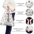 thumbnail image 5 of 5 Pack Foldable Shopping Bag,White Christmas Bird and Pine Pattern Reusable Grocery Bags with Pockets,Large Reusable Tote Bags with Handles Waterproof & Lightweight, 5 of 6