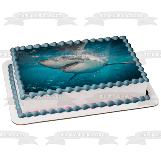 Great White Shark Edible Cake Topper Image Abpid Walmart Com