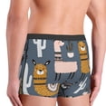 thumbnail image 3 of Goofa Llama and Cactus Printed Men's Boxer Briefs Underwear, Moisture-Wicking Underwear, Trunk,Soft and Breathable Cotton Underwear-XX-Large, 3 of 9