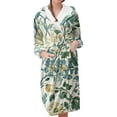 thumbnail image 2 of MVRLSH Robes For Women Fleece Plush Long Warm Robe Printed Comfort Bathrobe Loungewear Jacket Soft Skin-Friendly Roomy Green M-3Xl, 2 of 5
