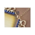 thumbnail image 4 of Golden Tone Ocean Faux Topaz White Rhinestone Accented Necklace Earring Set, 4 of 5