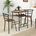 thumbnail image 2 of Gymax 3 PCS Wooden Round Table & Chairs Set Dining Table Set with Rustproof Steel, 2 of 10