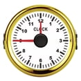 thumbnail image 1 of M Buder Reloj Universal de 52 mm (2 pulgadas) para Tablero 0-12 Horas con Retroiluminación Roja 12V/24V para Coche Barco Yate Motocicleta Esfera Blanca Marco Dorado, 1 of 9