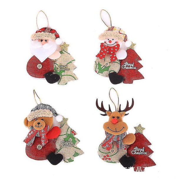 Juego de 4 Piezas de Adornos Navideños para Árbol de Navidad Figuras Surtidas Adornos para Navidad