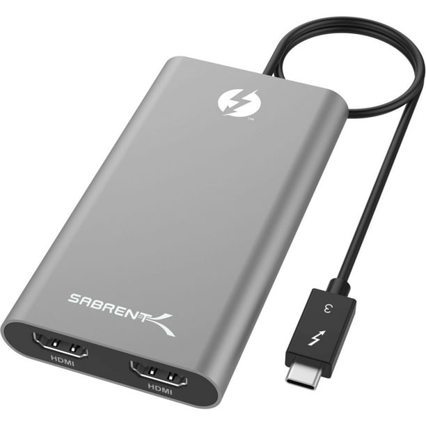 Sabrent Thunderbolt 3 to Dual HDMI Adapter [Supports Up to Two 4K 60Hz