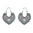 thumbnail image 1 of Ethnic Gypsy Vintage Bohemian Drop Earrings For Women Heart Flower Hol--el012 green|Model code4929 el012 green, 1 of 4