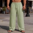 thumbnail image 2 of KeShDi Men's Flowy Sweatpants Track Pants Men's Elastic Waist Drawstring Casual Sport Straight Leg Long Pants Army Green 2X, 2 of 9