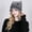 Gray, variant on Women Cute Cat Ear Shaped Knit Hat, Vintage Cuffed Winter Hat Warm Ear Protection Pullover Cap