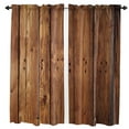 thumbnail image 2 of Brown Planks Retro Wood Grain Window Curtains for Living Room the Bedroom Home Interior Room Decoration Drapes Kitchen Curtains, 2 of 7