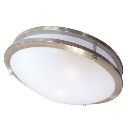 Glass Ceiling Domes - Luxrite 22W 14 in. LED Ceiling Fixture 4000k Chrome Finish Frosted Glass Dome