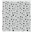 thumbnail image 3 of Ambesonne Geometric Shower Curtain, Overlapping Spirals, 69"Wx84"L, Black White and Grey, 3 of 3