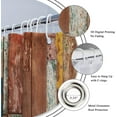 thumbnail image 3 of Stall Small Wooden Shower Curtain 36Wx72H Inch Rustic Planks Farmhouse Narrow RV Walkin Half Freestanding Wood Brown Grunge Lodge Decor Fabric Bathroom Waterproof 7 Pack Plastic Hooks, 3 of 6