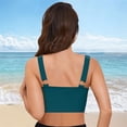 thumbnail image 4 of vigerkar Bikini Tops for Women Tankini Tops Beach Padded Knot Twist Cut Out Adjustable Swimwear Top Only Dark Green, L, 4 of 8