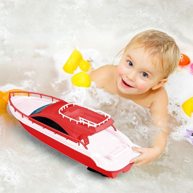 Children's Electric Yacht Toy for Bathtub and Pool, Simulation Speedboat Model, Non-Remote Control, Battery Operated with Safe and Durable Design