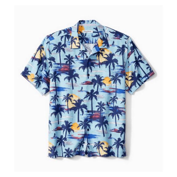 $158 Tommy Bahama Men's, BigandTall Soleil Palms IslandZone, Pale Turquoise, 2XLB